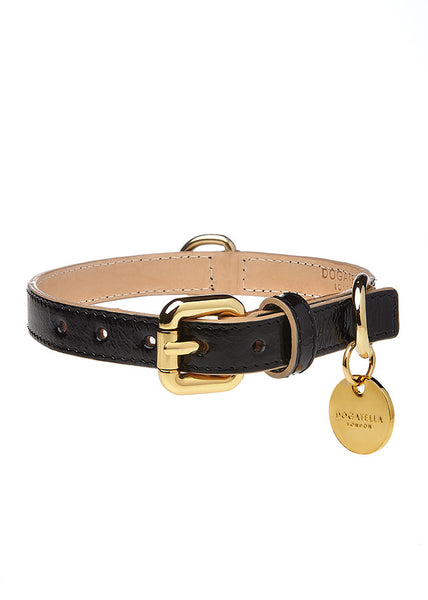 Classic Patent Dog Collar Black